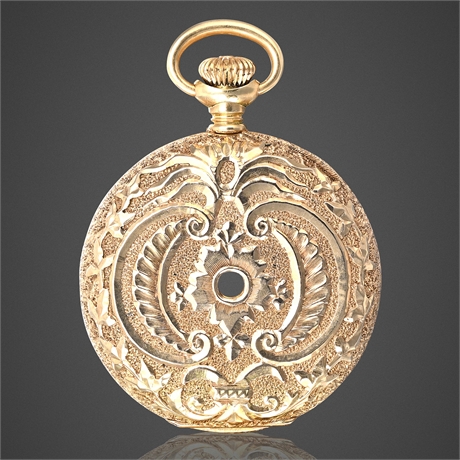 Gruen 14K Gold Hunter Case Pocket Watch – Ornate Engraved, 38.8g