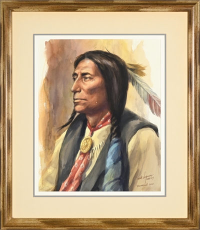 Walt Chapman 'Yellow Bear-Sioux' Watercolor