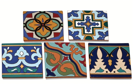 (5) Hand Painted Talavera Tiles/Trivets