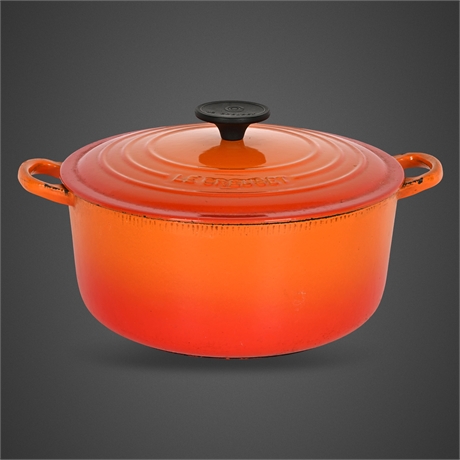 Le Creuset Flame Cast Iron Dutch Oven — Made in France, Size E, c. 1980s