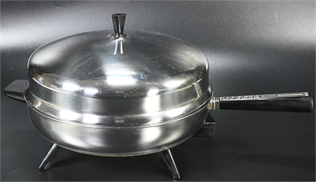 Vintage Farberware "Perfect Heat" Stainless Steel Electric Fry Pan