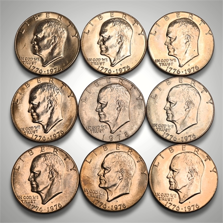 1976 - 1978 (9) Eisenhower Bicentennial Dollars