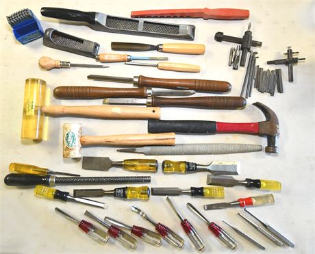 30 + Piece Lathe and Wood Working Tools