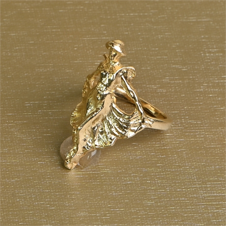 14K Art Nouveau Figural Ring