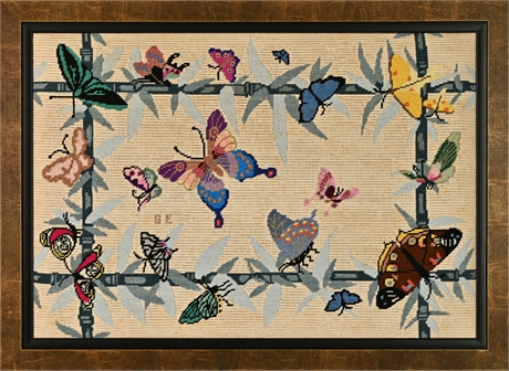 Vintage Butterfly Needlepoint