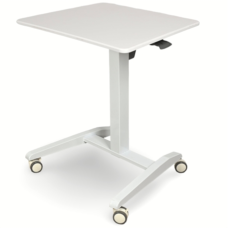 Adjustable Height Rolling Desk Table with Bag Hook