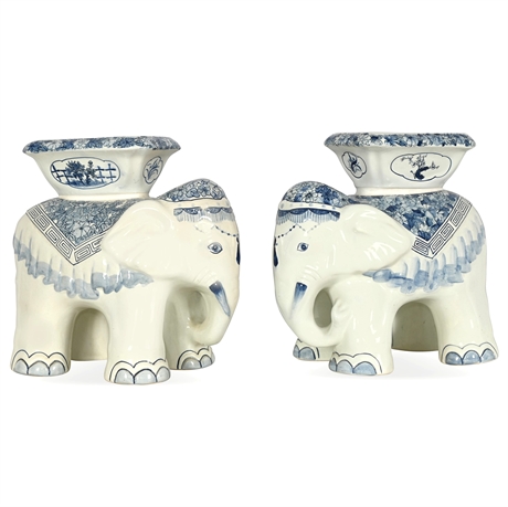 Pair of Vintage Chinese Elephant Garden Stools