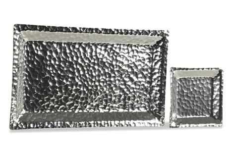 Don Sheil™ Hammered Aluminum Serving Tray Set