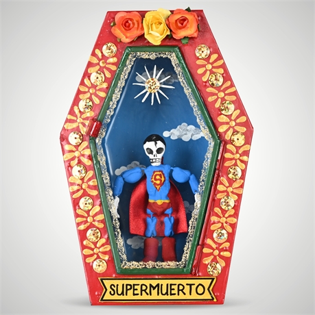 Cielito Lindo Estudio “Supermuerto” Mexican Folk Art Coffin Nicho