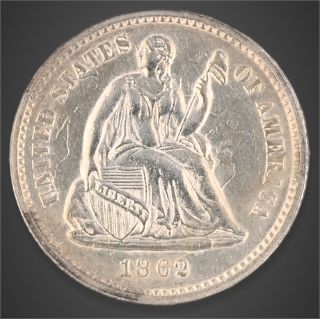 1862 U.S. Seated Liberty Half Dime – Philadelphia Mint – .900 Silver