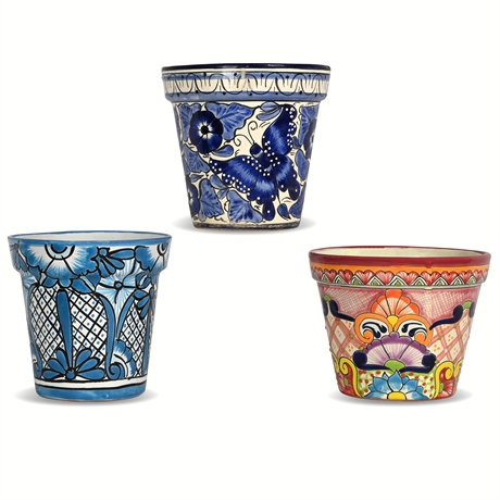 (3) Talavera Pots