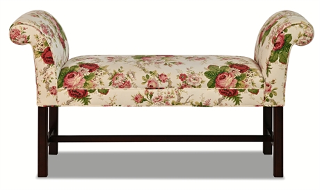 Floral Roll Arm Bench