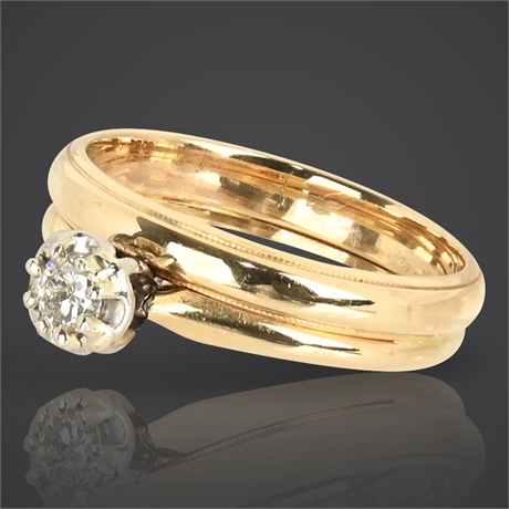 14K Yellow Gold Diamond Engagement Ring – Jabel, Size 5.5