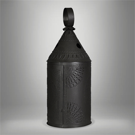 Paul Revere Electric Lantern, Pierced Tin Colonial Revival