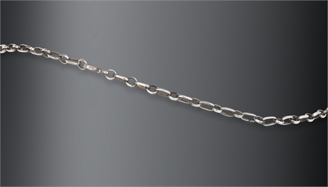 Sterling Silver 30" Chain Necklace – 29.6g, 5.75mm Links, Hook Clasp