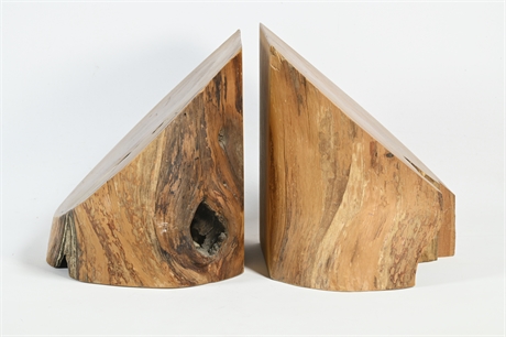 Pair Mesquite Wood Bookends