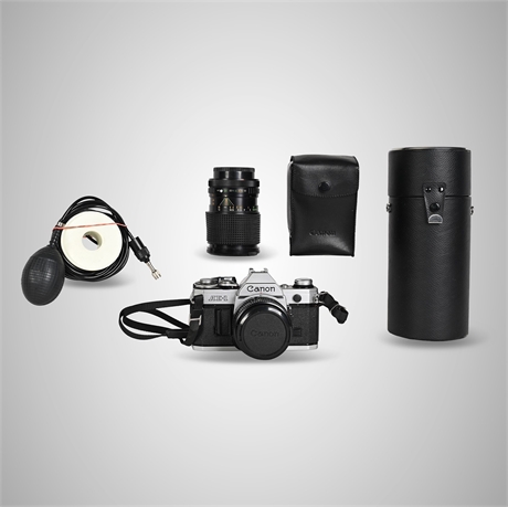 Canon AE-1 35mm SLR Camera Kit with 3 Lenses, Speedlite Flash & Accessories