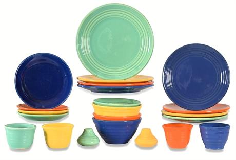 Bauer Colorful Ceramic Dinnerware Set – 22 Pieces, Plates, Bowls, Ramekins