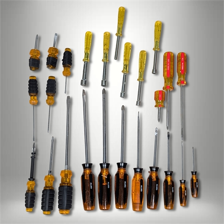 Allied Screwdrivers & Nut Drivers 25pc Vintage USA Mixed Lot