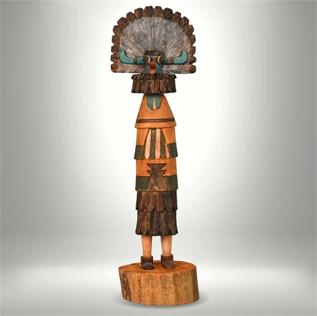 Ronald Shroulote Signed Hopi Salako (Shalako) Kachina – Hand-Carved Rain Spirit,