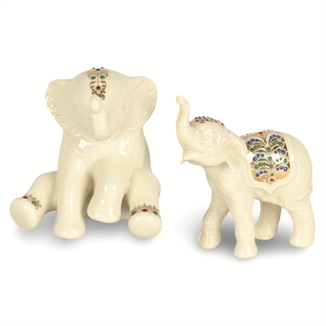 Lenox Jewels Collection Elephants, 1992, Maker Marked, Gold Accents