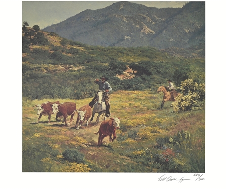Cowboy Artist of America - "Jumping the Stick Ears, Oil" by Bill Owen