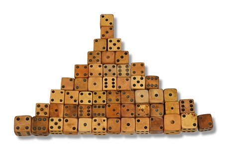 Vintage Wood Dice Collection