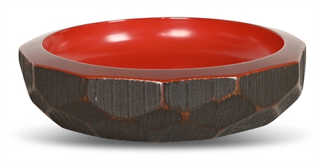 Japanese Lacquered Hardwood Serving Dish