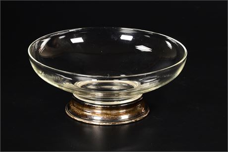 Glass Dish with Sterling Base