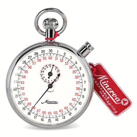 Vintage Minerva No. 136L Mechanical Stopwatch – Swiss Precision, Boxed,