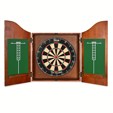 Bandit Dartboard Cabinet Set w/ 6 Accudart Darts