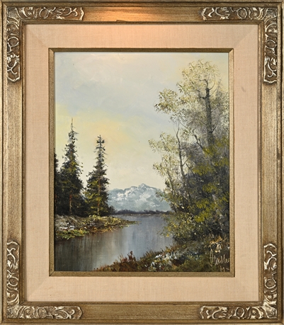 H. Stadler Signed Oil on Canvas Landscape – Framed w/ COA
