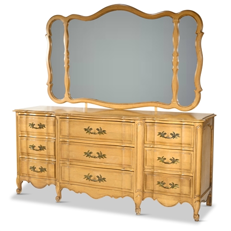 Antique French Provincial Dresser with Mirror
