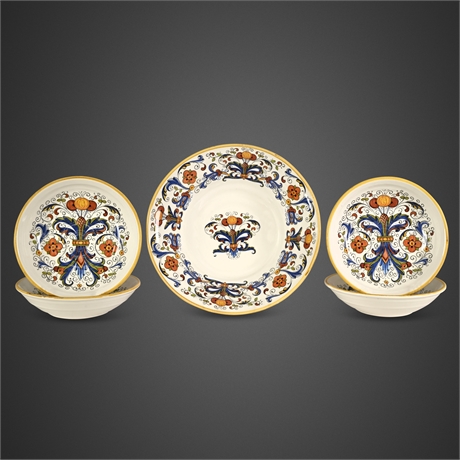 Ceramica Cuore Italian Ceramic Bowl Set 5 Majolica Style