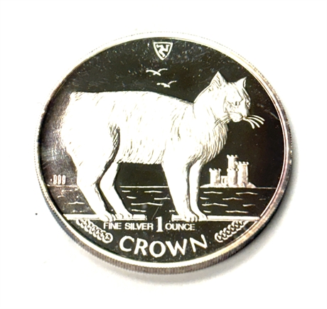 Silver Proof Cat Crown 1988 Silver Coin.