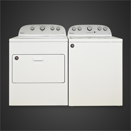 Whirlpool Top-Load Washer & Electric Dryer Pair — WTW4816FW2 & WED5000DW2