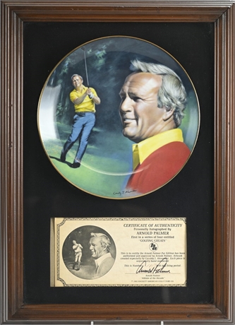 "Golfing Greats"Arnold Palmer Framed Collectible Plate
