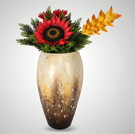 31" Distressed Resin Vase, Rustic Home Accent