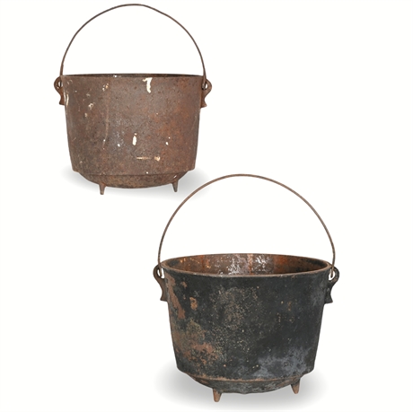 Antique Cast Iron Cauldrons