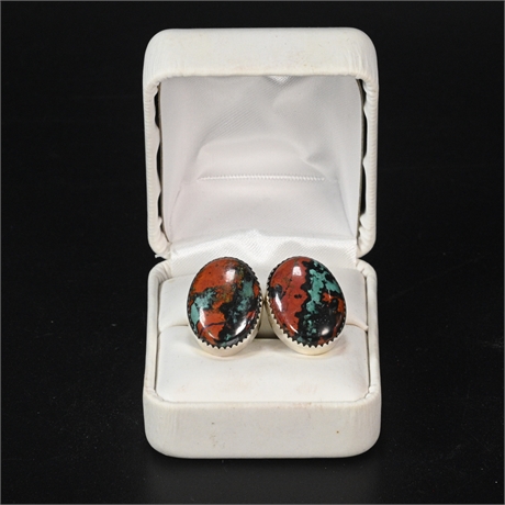 C. Bullock Sonoran Sunset/Sunrise Turquoise and Sterling Cuff Links