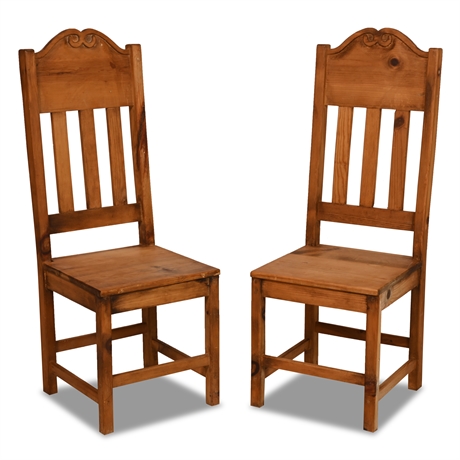 Pair Rustic Sidechairs