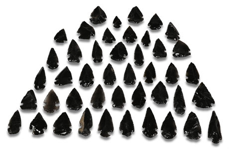 Obsidian Carved Arrowhead Collection