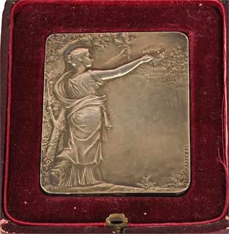 950 Silver Art Nouveau Plaque