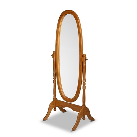 Solid Oak Cheval Mirror