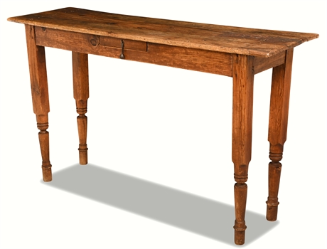Rustic Colonial-Style Antique Console Table