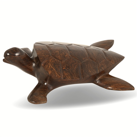 Hand-Carved Ironwood Turtle Figurine