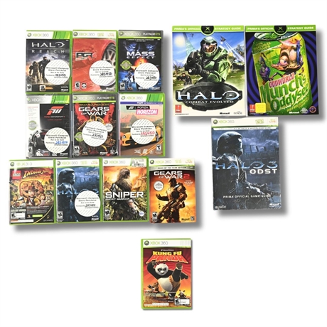 🎮 Xbox 360 Lot (10 Games) + (3) Strategy Guides