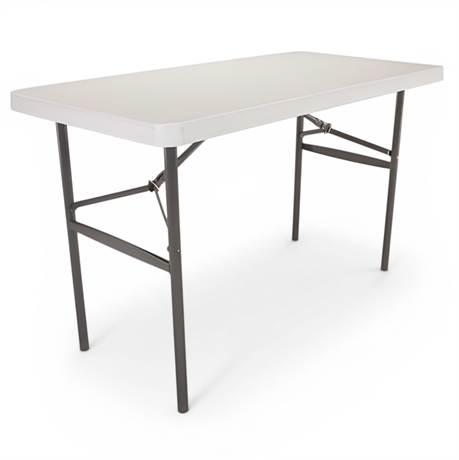 Lifetime 4‑Foot Folding Table – Heavy‑Duty Indoor/Outdoor Utility Table, White