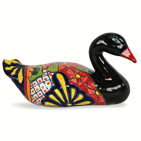 13" Hand-Painted Talavera Swan