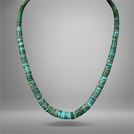 Antique Navajo Rolled Turquoise Necklace